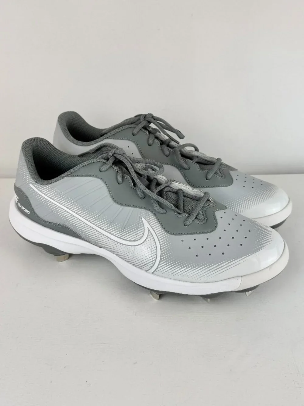 Size 12 - Men's Nike Alpha Huarache Keystone 4 Baseball Cleats Gray- DJ6516-012